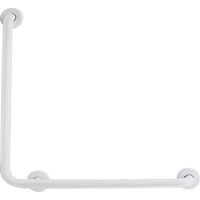 Barra disabili ad angolo maniglione 600x600 acciaio inox bianco nofer 15060.w