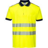 Polo Hv Pw3 Couleur : Jaune/marine Taille L - Portwest