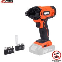 Ferm – Visseuse à chocs sans fil 20V – Couple 150Nm – Vitesse variable 0-2500/min – Éclairage LED – Pour vis longues et tirefonds