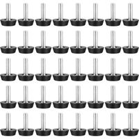 40 Pcs Adjustable Levelling Feet for Furniture Levellers, M6 Thread Screw On Leveling Feet, M6x20 mm Height Adjustable Feets Table Legs for Desk Cabinet Table Chair Bed Feets Legs, Floor Protectors
