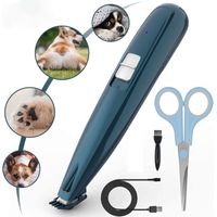 Tragbarer Hundehaarschneider, wiederaufladbarer elektrischer Haustiertrimmer, Haustierpflege-Set für Pfoten, Augen, Ohren und Körper, geräuscharm, leicht zu reinigen