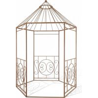 Kiosque de jardin octogonal en fer 295x183x183cm – Structure solide pour intempéries – Motifs décoratifs en fer forgé – La Grande Prairie
