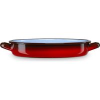 Briebe Ignea Cocotte Basse à Induction 24 cm, Casserole 1,8 L Acier Émaillé Vintage Tous Feux Rouge