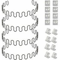 Ersatz-Sofafedern (4-teiliges Set, 50,8 cm) mit 8 S-Clips — 4,0 mm Drahtstärke — Reparaturset für Sofafedern, für Möbelpolsterung und Sitzmöbel