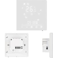 Termostato Matter WIFI 2.4G TUYA, Smart Life, Apple Google Home, Alexa, SmartThings Quadrata Compatibile Con Scatola 502 Riscaldamento Caldaia a Gas Bianco 5A 95-240V IP20