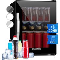 Klarstein Mini Frigo de Chambre et Bureau pour Boisson, Petit Frigo Silencieux, Refrigerateur Mini Bar 33L, Petit Réfrigérateur Camping, Étagères Réglables pour le Vin, Cannette, Beer Fridge