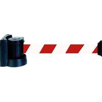 Support mural magnetique avec sangle de 50 mm x 3 m rouge-blanc hachure