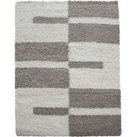 Tapis shaggy géométrique 160x230cm – 30mm hauteur – 100% polypropylène – Antidérapant jute – Nettoyage facile – Gala