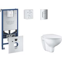Grohe Rapid SLX - Set bâti-support, cuvette, abattant SoftClose, plaque de déclenchement Skate Cosmopolitan, chrome SANI11BB2101