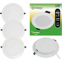 Lampesecoenergie – Lot de 3 spots encastrables LED downlight extra-plat 7W blanc neutre 4500K – Angle de diffusion 100° – Installation facile avec ressorts