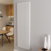 AICA Oval Column Designer Radiator Central Heating Vertical 1800x590mm Double White
