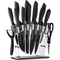 16 PCS Couteau de Cuisines Acier inoxydable Revêtement Noir