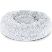 Hundebett rund Hundekissen Hundesofa Donut 120cm Durchmesser, hellgrau