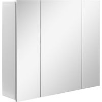 Armoire murale de salle de bain avec 3 portes miroir et étagères réglables en MDF Blanc dim. 70L x 15l x 60H cm