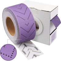 Papier de ponçage automobile en céramique violet, feuille de ponçage propre multi-trou - 70mm x 12m, pour le bois, auto, réparation de carrosserie, 60 Grit