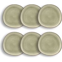 Lot de 6 assiettes à desserts 22cm en grès, OLI