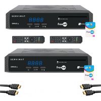 Pack SERVIMAT 2x Récepteurs TV Satellite HD + Carte FRANSAT PC7 + Câble HDMI