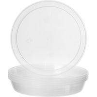 Garronda Untersetzer Blumentopf Schwarz oder Transparent Topfuntersetzer Pflanzen GD-0026 (5 Stück Transparent, ⌀ 22cm H 2,6cm)