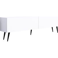 Mobile TV : Bianco Opaco, gambe nere, 170 x 52 x 32 cm