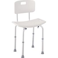 Chaise de douche pour handicapés avec dossier et hauteur réglable, capacité 136 kg, accessoire salle de bain design sobre pour autonomie pratique et sécurisé