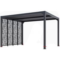 Pergola Bioclimatica con 4 Pannelli Frangivista 360x300 cm Alluminio