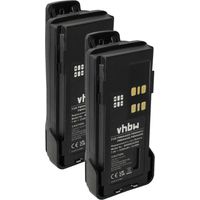 vhbw 2x Akku kompatibel mit Motorola XPR3500, XPR3300, XPR3000, XPR3300e Funkgerät, Walkie Talkie (3350 mAh, 7,4 V, Li-Ion) + Gürtelclip