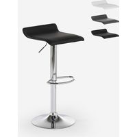 Sgabello design moderno minimalista girevole metallo cromato Clayton - Nero