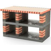 Pan America Einbau-Grillmodul 120x70x80 cm in Orange Brick und Beton Basis für den Gartengrill