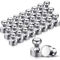 24PCS Aimant Puissant, Magnet Métalliques Aimant Puissant 12x16mm - Aimants en Acier Inoxydable Aimants Frigo pour Tableau D'affichage, Réfrigérateur etc. - avec Boîte de Rangement