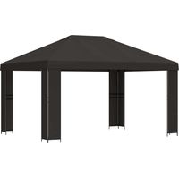 vidaXL Gazebo 4 x 3 m Anthracite Polyester and Steel 190 gsm