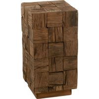 Socle en bois naturel design pour salon ou chambre - Bois naturel foncé sculpté