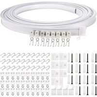 Rail de rideau flexible et incurvé pour plafond, support de tringle simple pliable pour cloison de séparation, fenêtre, plafond ( montage supérieur de 5 mètres)