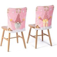 BUNTHAUS PA Aiperq Set of 2 Light Up Christmas Chair Covers, Faceless Doll Non-woven Chair Covers, Christmas Chair Back Covers for Kitchen Decoration