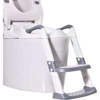 Tour de toilette pour enfants, rehausseur de toilettes avec marchepied, tour de toilette avec coussin en PU, adaptateur de toilettes pour enfants, siège de toilettes pour enfants de 1 à 7 ans (gris)