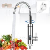 Robinet de chauffe-eau électrique instantané pour cuisine et salle de bain, chauffe-eau à 360°