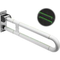 Faltbarer Haltegriff für die Toilette, mit rutschfestem Griff, Sicherheitsbügel, trägt bis zu 250 kg, Haltegriff aus Edelstahl für das Badezimmer für Behinderte, ältere Menschen und Schwangere