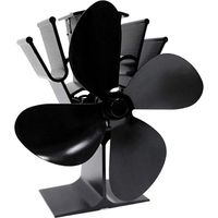 Ventilateur de poêle à bois Hot Blast à 4 pales, économie de combustible, chauffage écologique (noir)