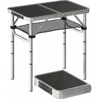 Tavolo Campeggio Pieghevole 60 cm, Picnic con Rete Strato, Nero