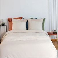 Parure de lit - CÔTÉ DÉCO - 220x240 cm - Velours côtelé - 2 Taies 63x63 cm - Crème
