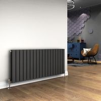 ELEGANT 600 x 1368mm Anthracite Designer Radiator Horizontal Flat Panel Double Panel Rad