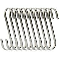 LaBlanc - Juego de 10 ganchos en forma de S de acero inoxidable para colgar utensilios de cocina o carne de carnicero