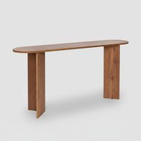 Consola de entrada diseño minimalista ovalado Sira - Roble