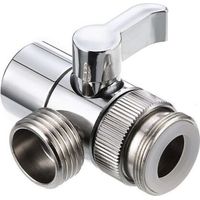 royaluxe-Omstelkraan voor op kraan - G1/2 aansluiting - Omstelkraan Douche - 3-weg omschakelventiel - douche-adapter - Afsluitkraan - Douchekop Schakelaar - Omschakelventiel - Zilverkleurig - voor Ba