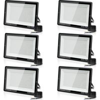 6PCS 400W Projecteur LED Extérieur, Spot LED Exterieur 40000LM Super Lumineux 6500K Blanc Froid Éclairage de Sécurité Extérieur IP66 Imperméable pour Garage Jardin Terrasse Parking
