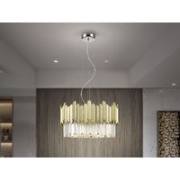 LÁMPARA DE TECHO COLGANTE TIARA 6L CROMO-ORO