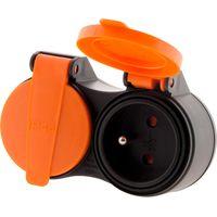 Biplite extérieure étanche IP44 2P+T avec accroche – Pour chantiers humides – Couleur orange – Zenitech