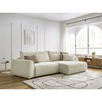 BOBOCHIC - Canapé d'angle incurvé fixe ADEN Angle droit Beige