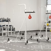 2-in-1 freistehender Boxsackständer mit SpeedBag, 156 x 115 x 224 cm, weiß