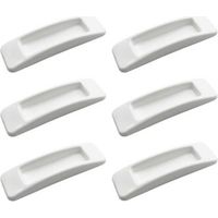 Pack of 6 Self-Adhesive Sliding Door Safety Handles (White), Easy to Open, Push Handles, Drawer Handles, Self-Adhesive Plastic Handles for Kitchen Cabinet-DOU