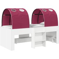 Cama con Túnel 3 uds. Blanco y Rojo Madera de ingeniería vidaXL
